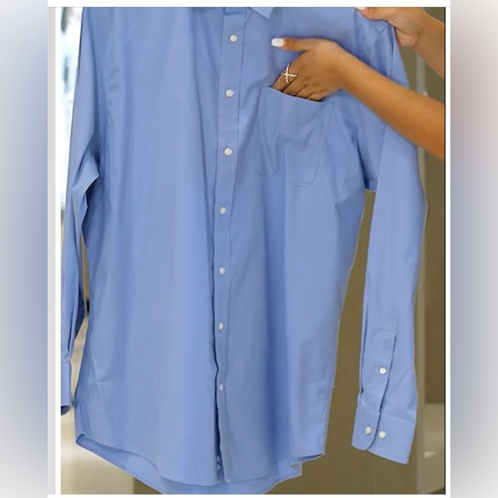 Nordstrom Men's Shop Smartcare Wrinkle-Free Classic Fit dress shirt 17.5 34-35 - Picture 3 of 6